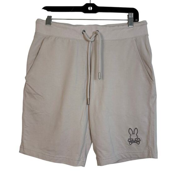 Psycho Bunny Mens Rodman Micro French Terry Sweatshort Size Small Natural Linen - Picture 3 of 13
